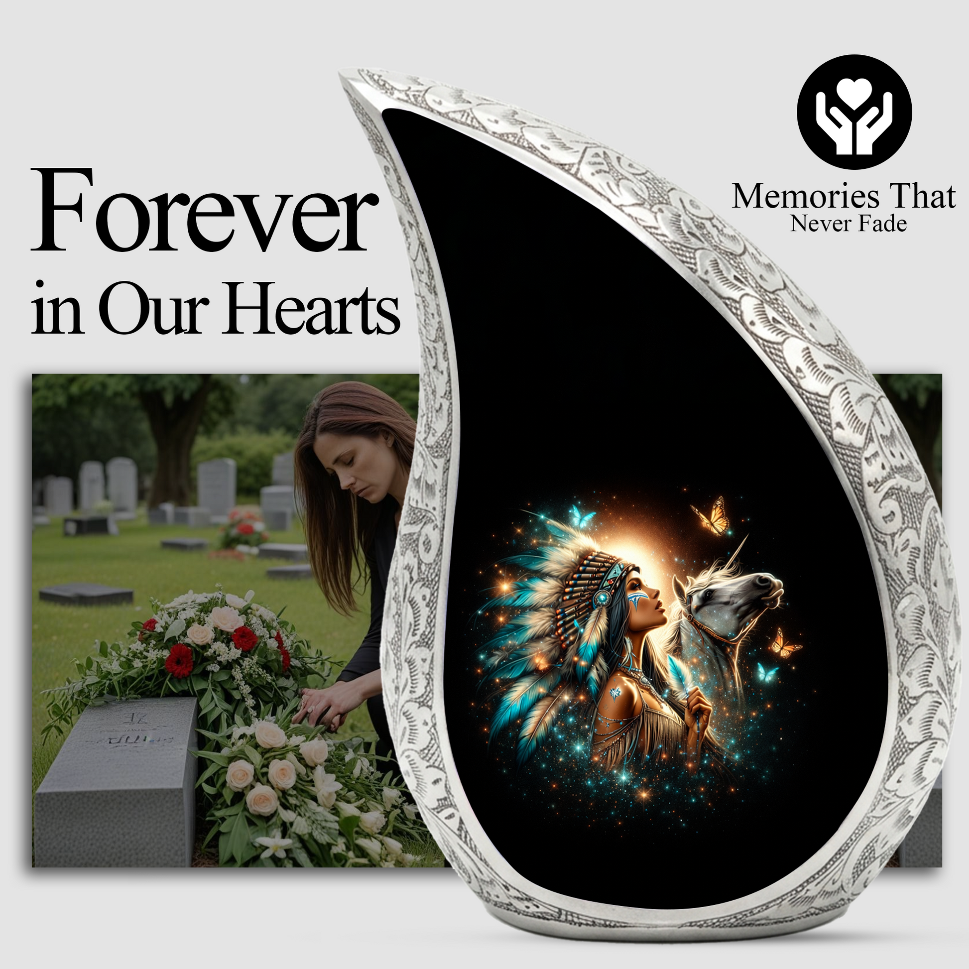 Native American Woman Cremation Urn for Mom & Women