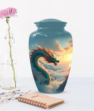 Celestial Sky Dragon Urn for Adult Ashes – Fantasy Adult Cremation Urn | Dragon Adult Urns for Ashes