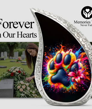Paw Print Adult Urn for Human Ashes – Premium Paw Cremation Urn