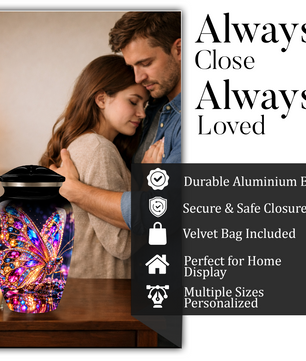 Personalized Adult Cremation Urn for Ashes, Jeweled Butterfly Memorial Urn, Custom Butterfly Urn