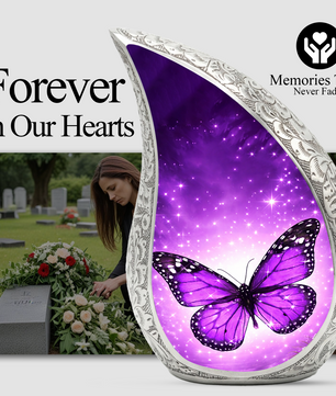 Purple Butterfly Urn for Human Ashes | Butterfly Urn | Urn for Mom
