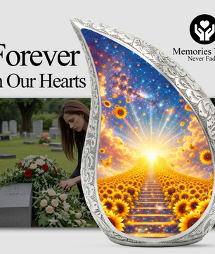 Sunflower Heaven Adult Urn for Human Ashes – Premium Sunflower Cremation Urn