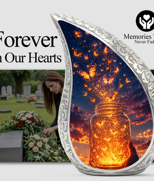 Butterfly Sunset Urn for Ashes | Glowing Butterfly Cremation Urn, Butterfly Urn for Human Ashes, Beautiful Memorial Urn