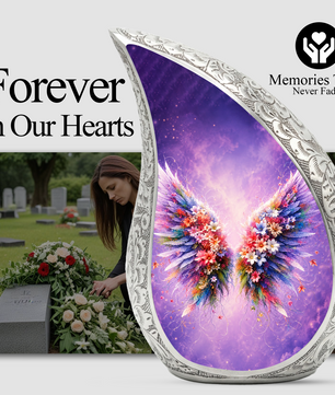 Angel Wings Memorial Urn for Mom, Beautiful Cremation Urn for Women