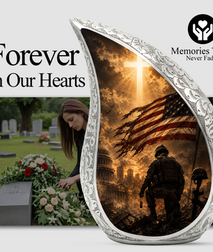 Soldier Urn for Human Ashes | Military Adult Cremation Urn Memorial