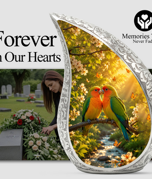 Lovebirds Adult Urn for Human Ashes – Memorial Adult Cremation Urn