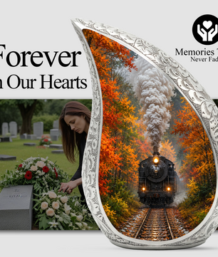 Steam Train Urn for Human Ashes | Vintage Locomotive Adult Cremation Urn