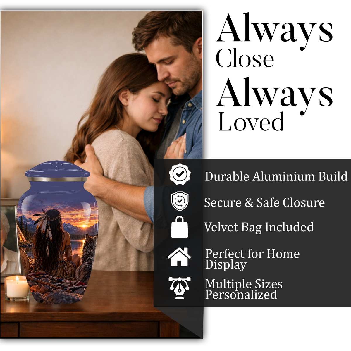 Adult Cremation Urn for Ashes | Personalized Adult Urn | Handmade Memorial Urn
