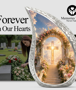 Heaven Cross Urn for Adult Ashes | Elegant Adult Cremation Urn for Human Ashes Memorial