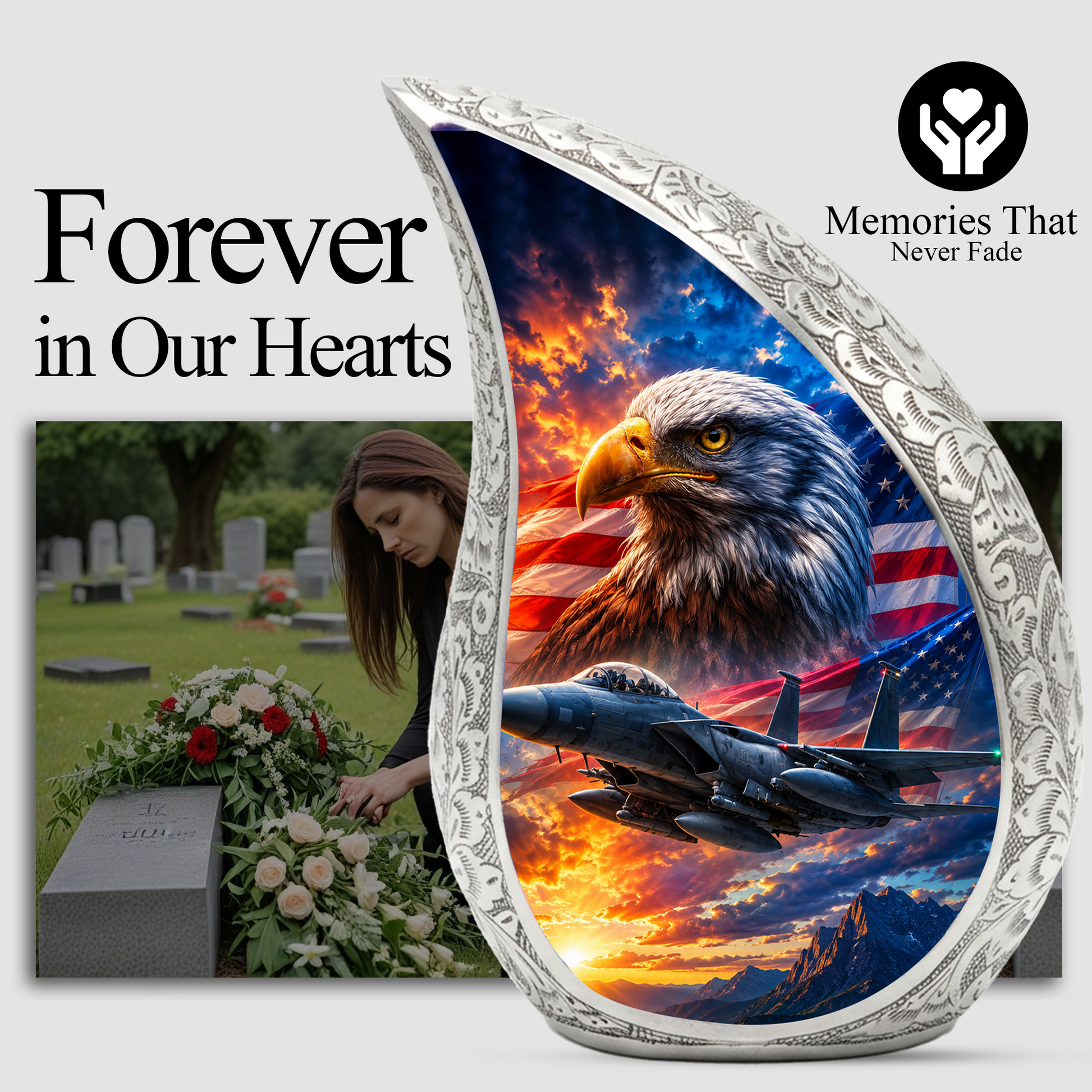 Eagle Urn for Human Ashes | Patriotic Adult Cremation Urn | Eagle Memorial Urn for Adult Ashes, Men & Women