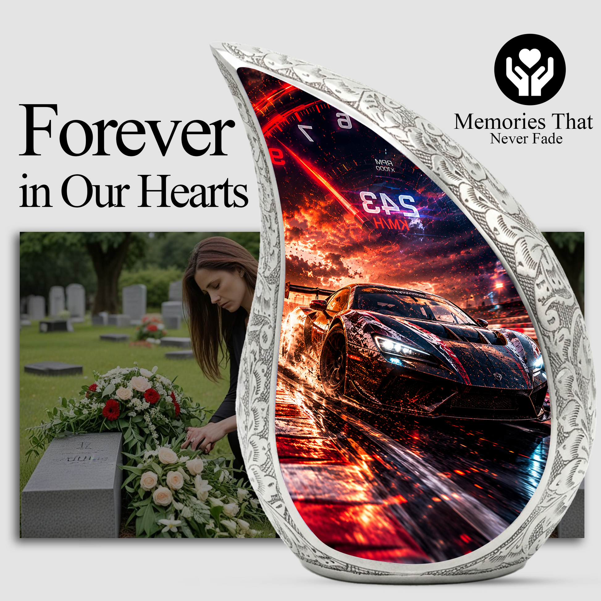 Sports Car Urn for Adult Ashes | Adult Cremation Urn for Men & Dad