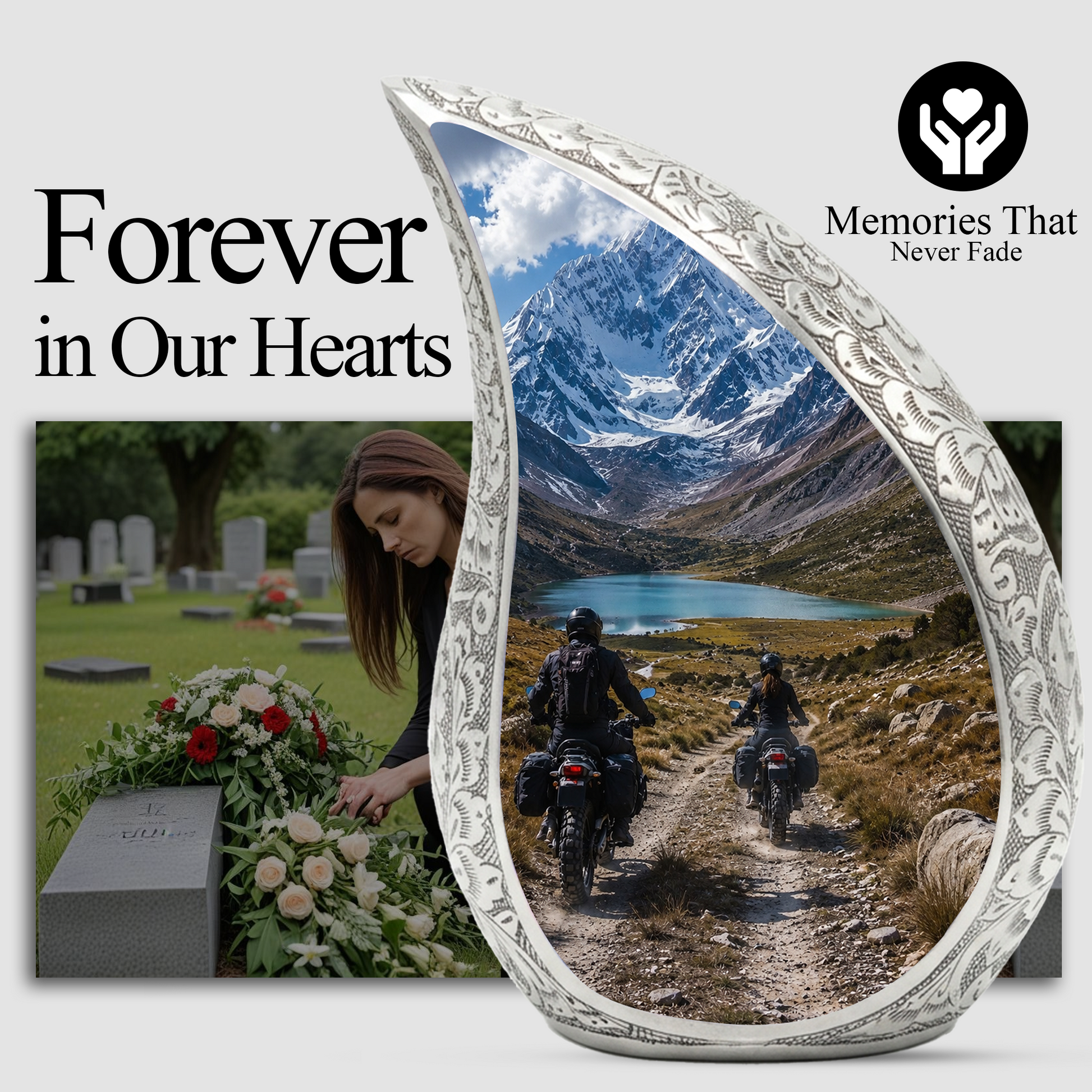 Motorcycle Rider Cremation Urn for Dad – Adventure Tribute Urn for Adult Male Ashes