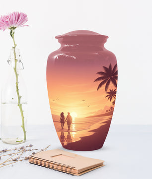 Beach Sunset Cremation Urn for Human Ashes | Personalized Adult Urn, Ocean Theme Urn & Beach Keepsake Urn