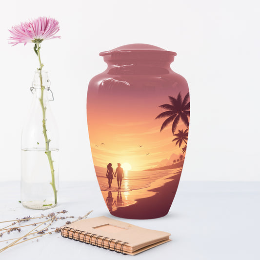 Beach Sunset Cremation Urn for Human Ashes | Personalized Adult Urn, Ocean Theme Urn & Beach Keepsake Urn