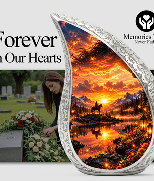 Horse Cremation Urn for Ashes, Cowboy Memorial Urn, Western Adult Urn, Horse Lover Urn
