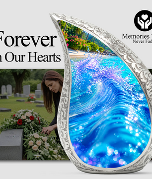 Ocean Wave Urn for Mom – Personalized Beach Cremation Urn for Women | Memorial Ocean Urn for Mother & Sister