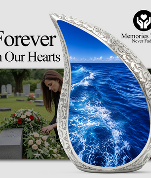 Ocean Wave Urn for Ashes, Personalized Beach Cremation Urn for Mom & Dad