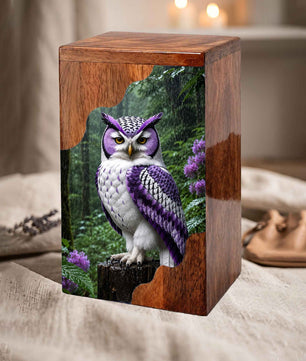 Owl Wooden Cremation Urn – Woodland Memorial Urn