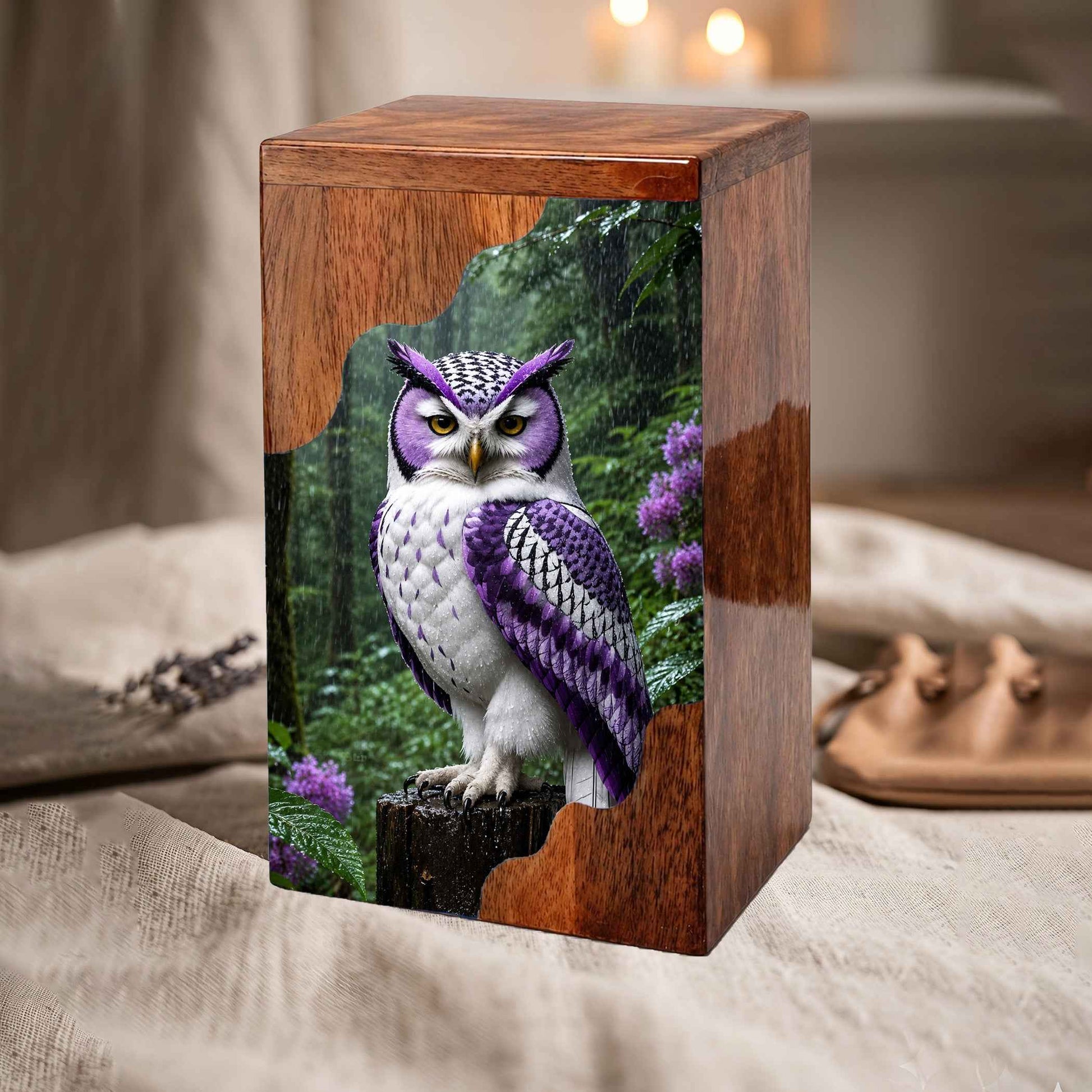 Owl Wooden Cremation Urn – Woodland Memorial Urn