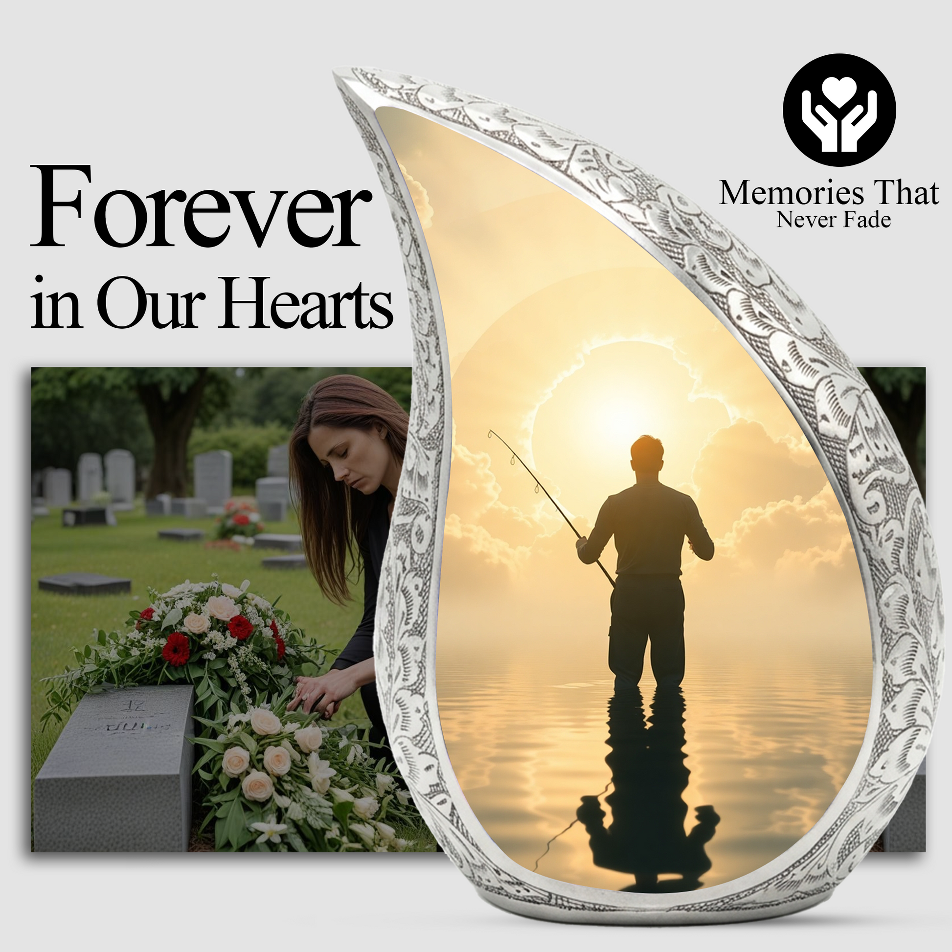 Fishing Gone Fishing Urn for Dad, Fishing Urns for Human Ashes