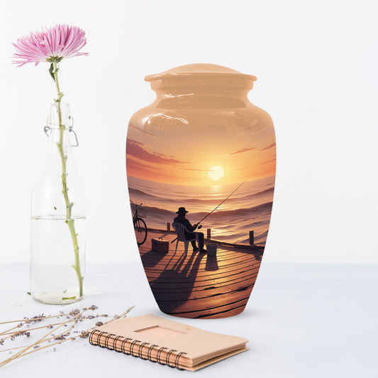 Beautiful Fishing Urn for Dad | Gone Fishing Cremation Urn for Adult & Male Ashes