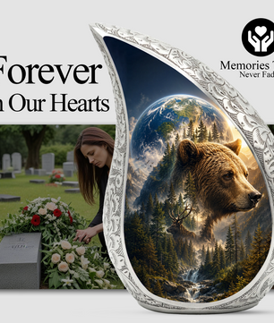 Bear Urn for Human Ashes | Powerful Bear Adult Cremation Urn | Wildlife Memorial Urn