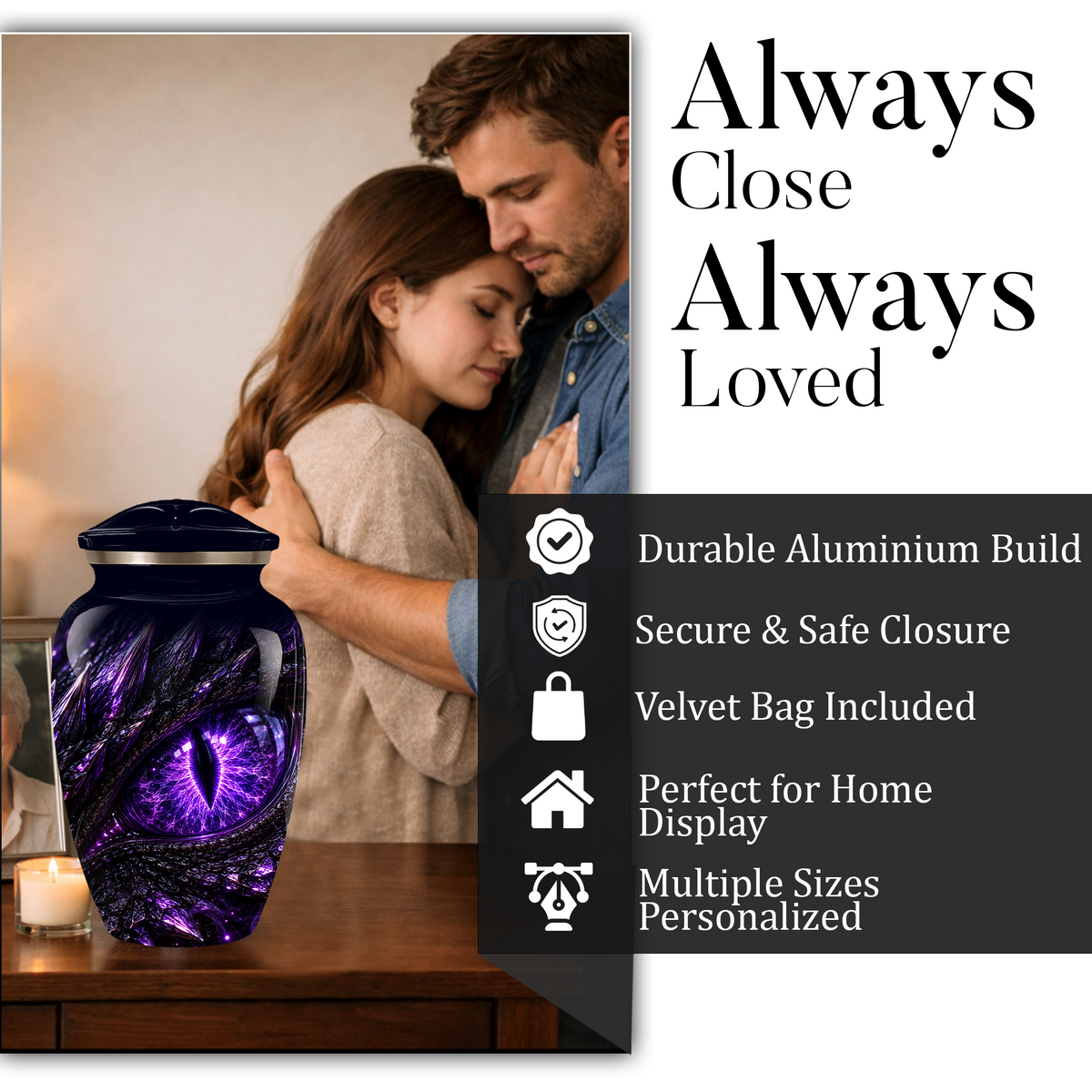 Dragon Eye Cremation Urn for Ashes | Personalized Dragon Urn | Fantasy Adult Memorial Urn