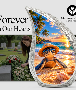 Turtle Cremation Urn for Ashes, Sea Turtle Memorial Urn, Beach Adult Urn