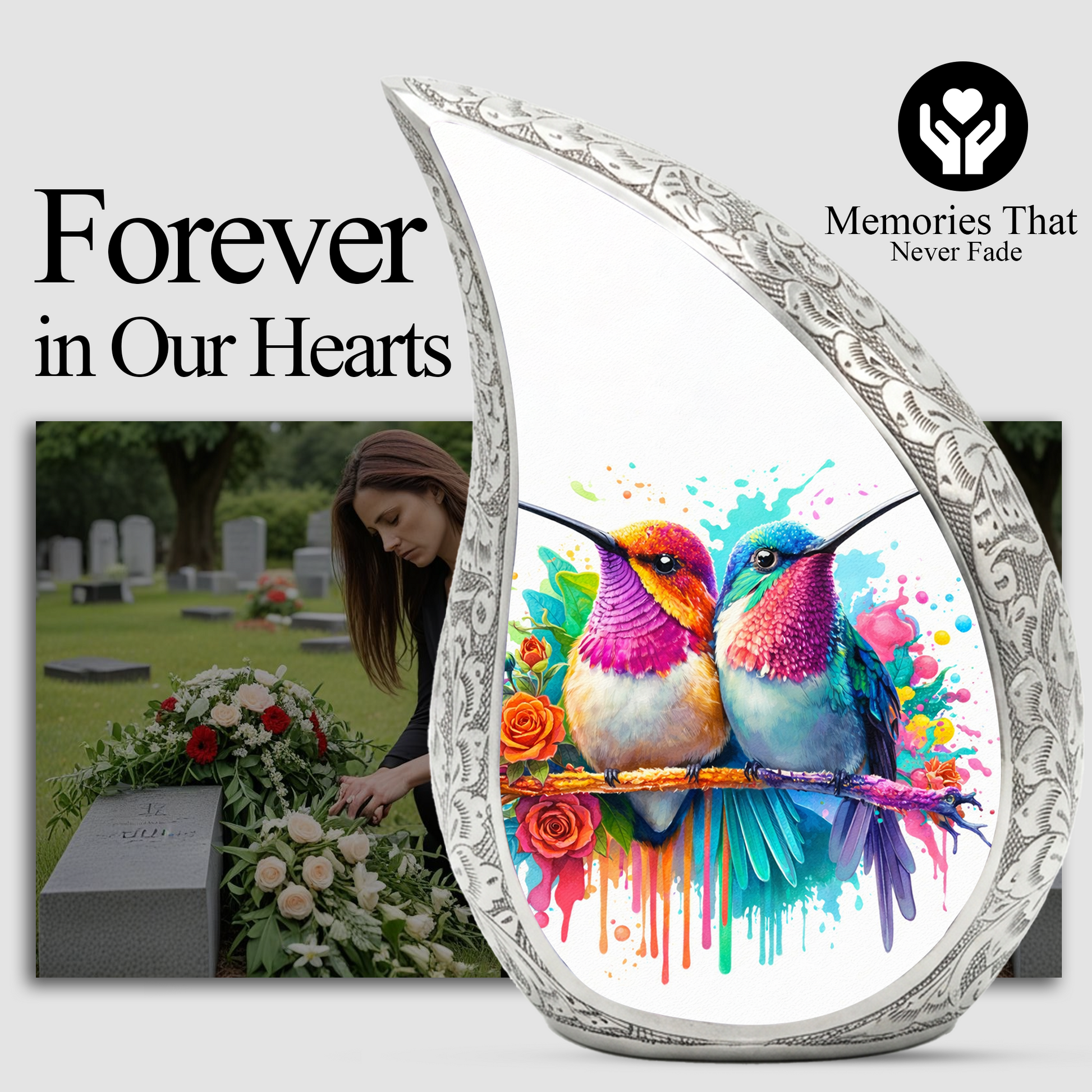 Beautiful Hummingbird Cremation Urn for Adult Ashes