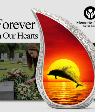 Dolphin Memorial Urn for Mom, Adult Cremation Urn for Ashes