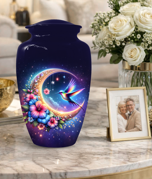 Hummingbird Cremation Urn for Ashes, Personalized Memorial Urn for Mom