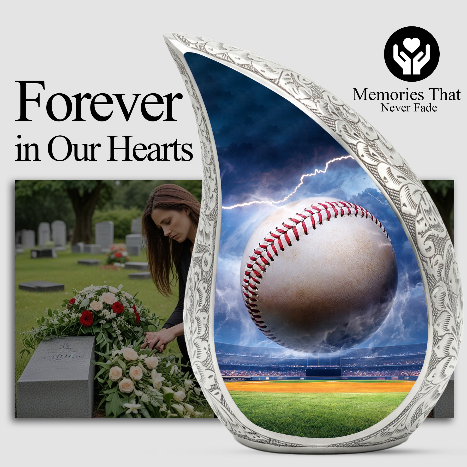 Baseball Funeral Urn for Dad, Baseball Memorial Urn for Human Ashes