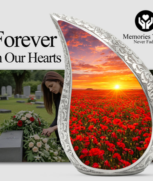 Flower Urn for Mom – Premium Floral Cremation Urn for Human Ashes |