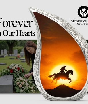 Cowboy Sunset Cremation Urn for Dad