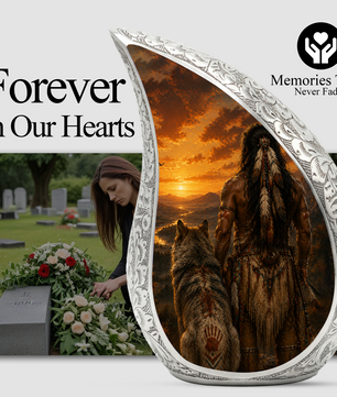 Warrior Sunset Urn for Adult Ashes | Adult Cremation Urn for Human Ashes