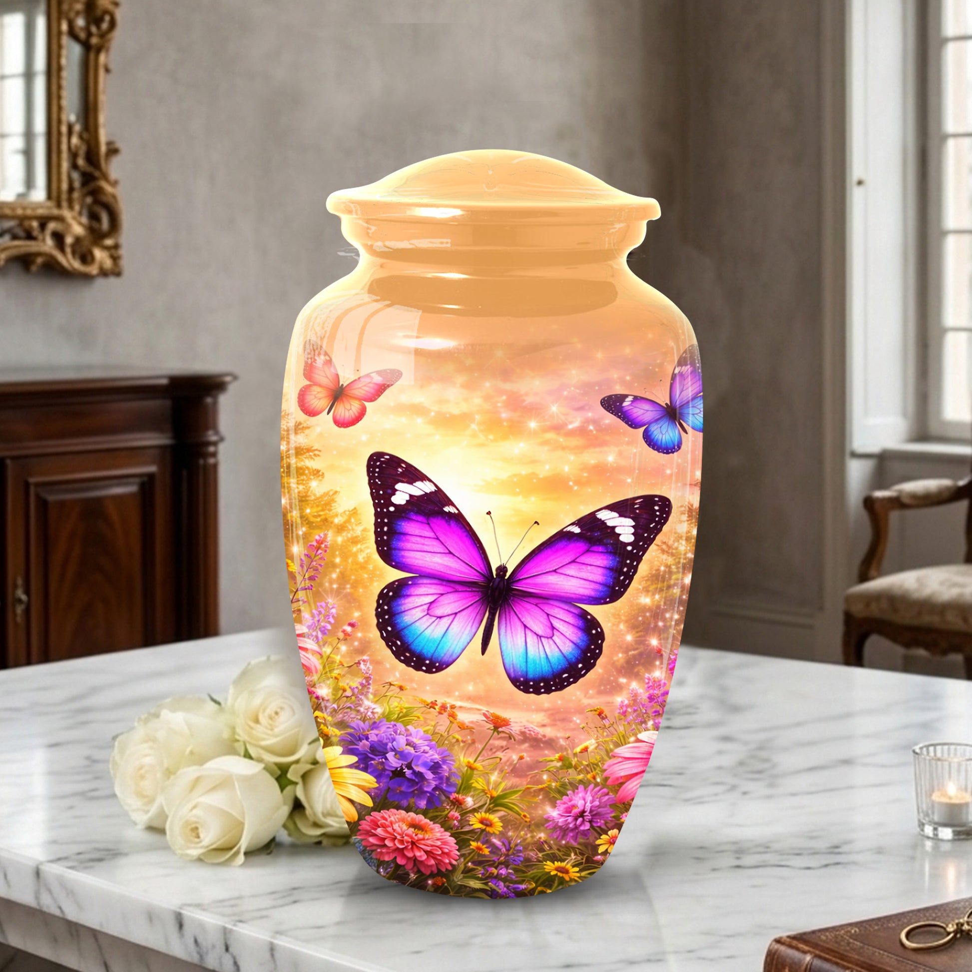 Personalized Butterfly Urn for Mom – Butterfly Large  Urns for Human Ashes