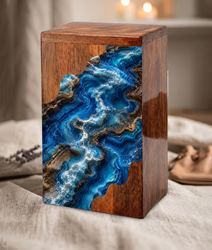 Ocean Flow Cremation Urn – Wooden Urn for Human Ashes