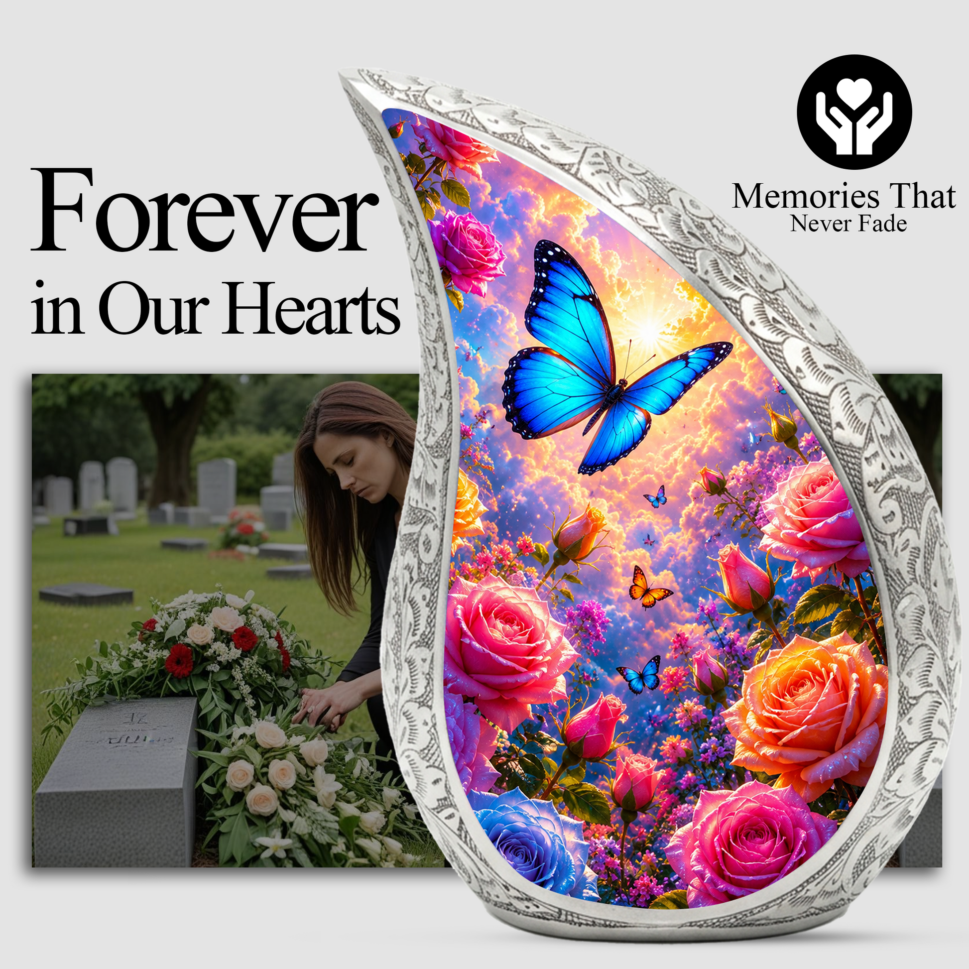 Butterfly Urn for Mom | Beautiful Butterfly Urn for Human Ashes