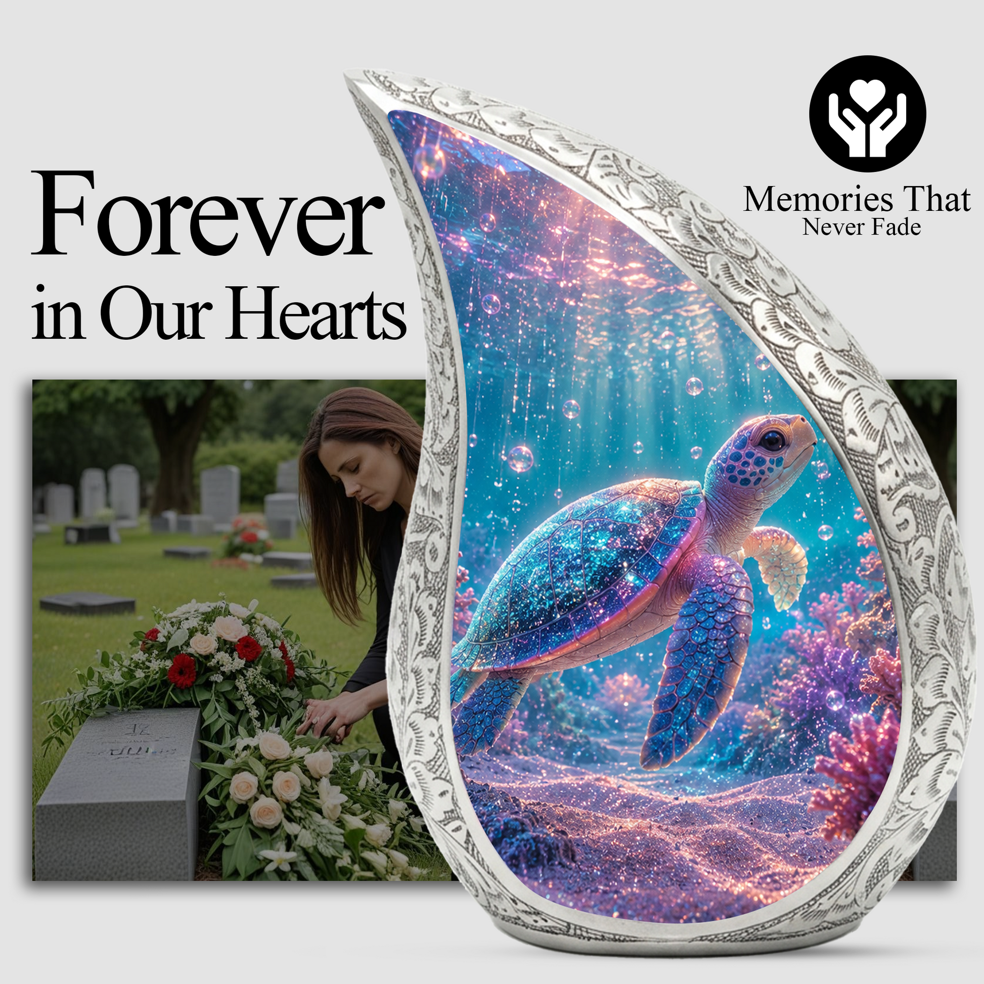 Sea Turtle Urn for Ashes,Coastal Memorial Keepsake