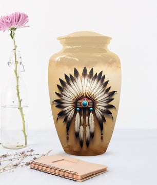 Native Urn for Human Ashes | Native American Inspired Adult Cremation Urn Memorial