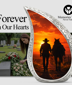 Cowboy Urn for Dad Ashes | Western Cremation Urn for Men | Cowboy Memorial Urn for Adult Male