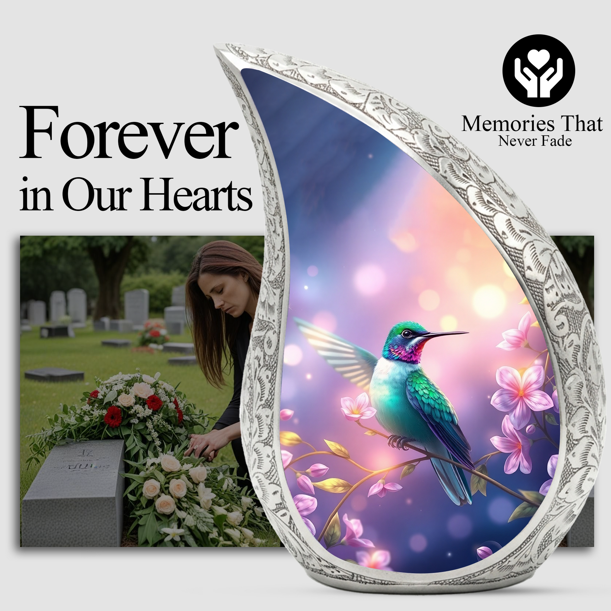 Hummingbird Urn for Mom | Elegant Memorial Urn for Women