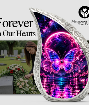 Butterfly Urn for Ashes, Pink Purple Butterfly Cremation Urn