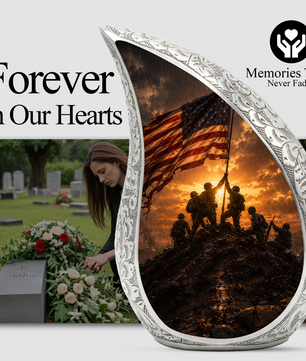 Soldier Sunset Urn for Human Ashes | Military Adult Cremation Urn Memorial