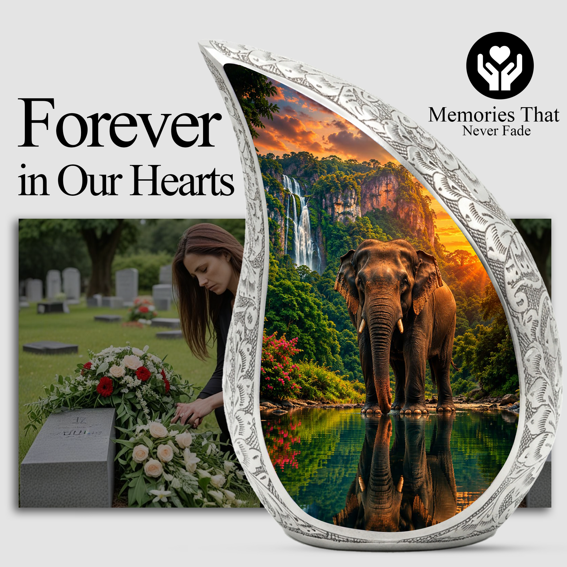 Elephant Urn for Human Ashes | Adult Cremation Urn