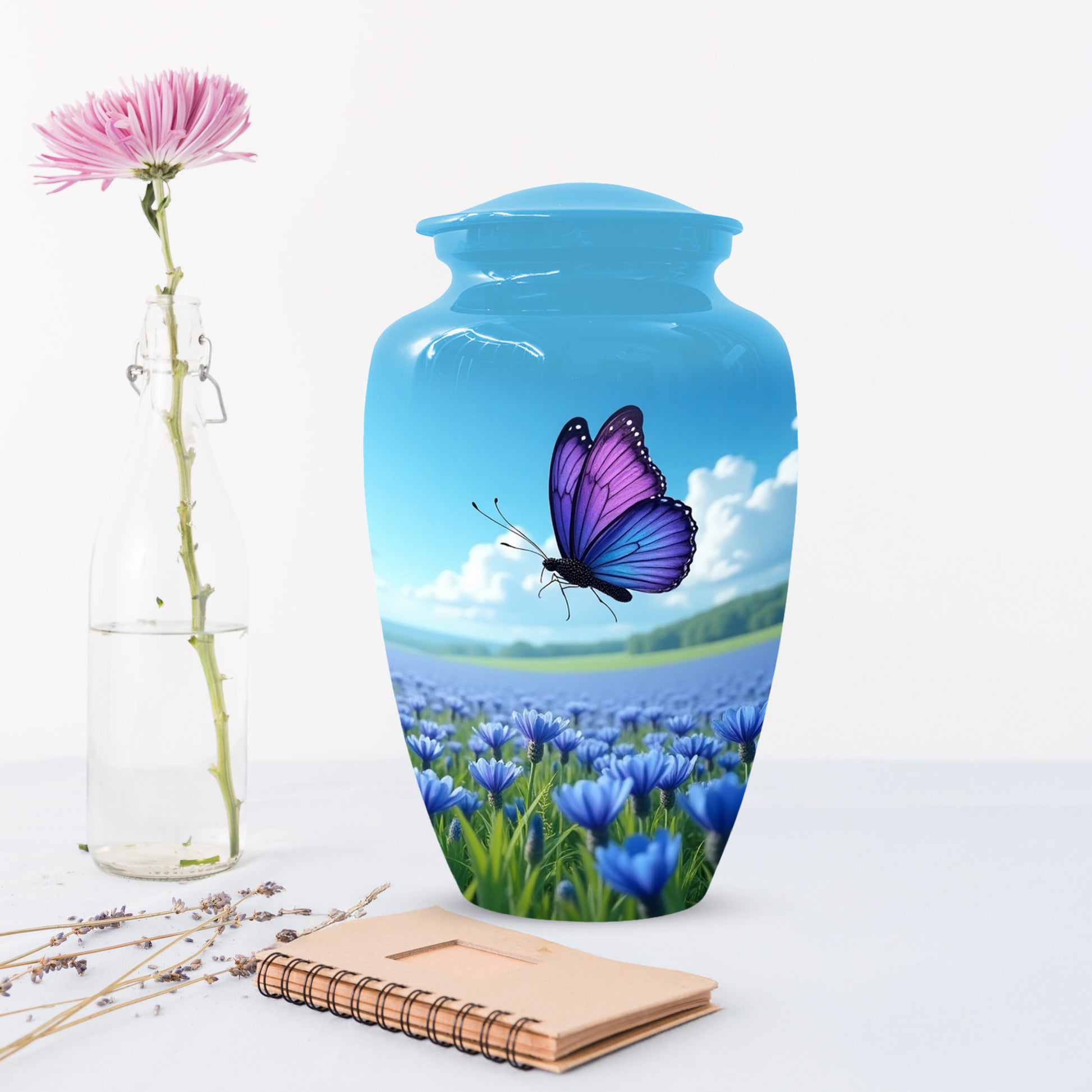 Purple Butterfly Urn for Human Ashes | Elegant Purple Butterfly Cremation Urn for Adult Memorial