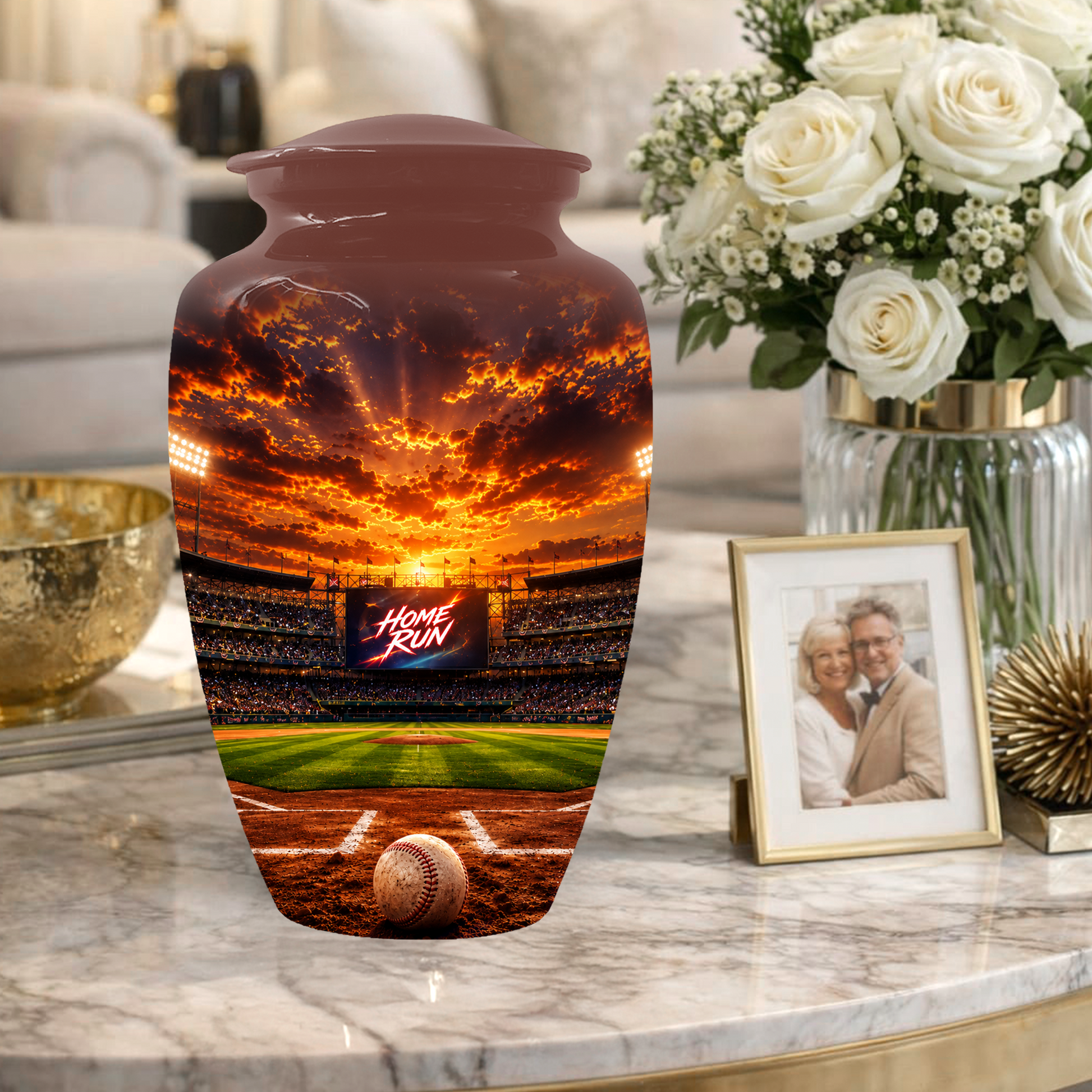 Baseball Memorial Urn for Dad - Personalized Cremation Urns for Ashes