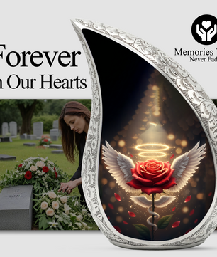 Angel Rose Urn for Mom | Personalized Memorial Urn for Ashes