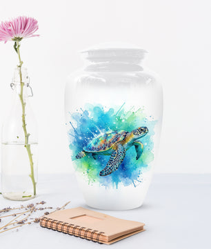 Turtle Urn for Human Ashes | Peaceful Turtle Adult Cremation Urn & Nature Memorial