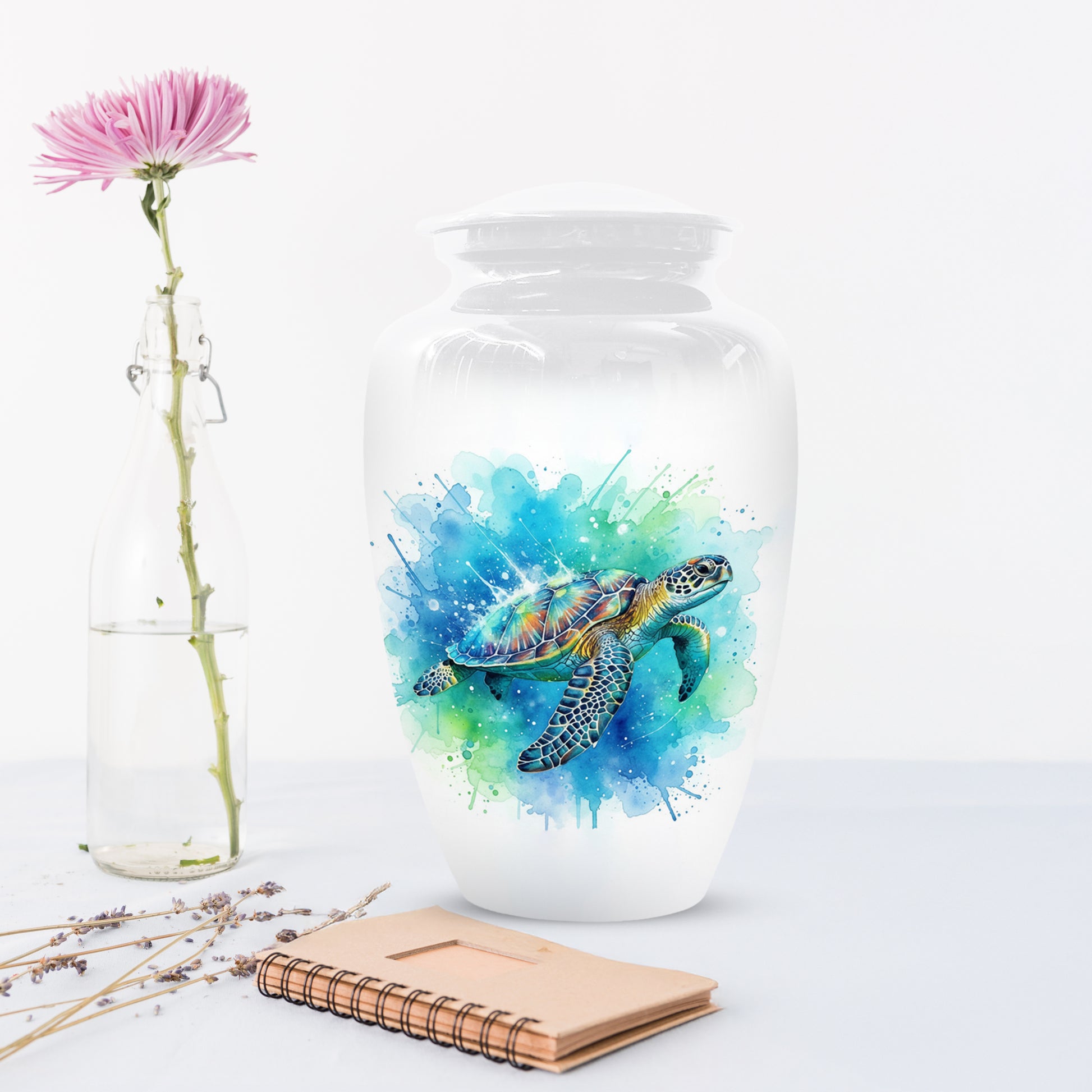 Turtle Urn for Human Ashes | Peaceful Turtle Adult Cremation Urn & Nature Memorial
